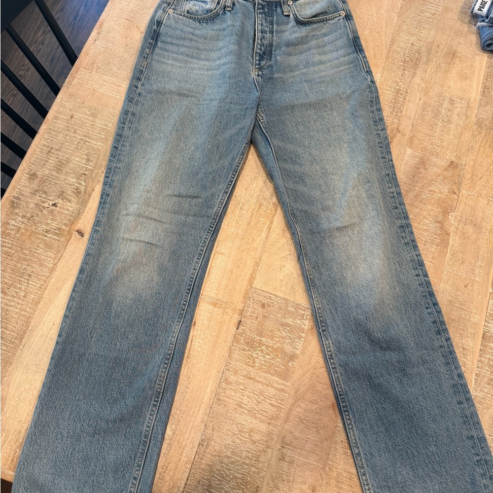 rag & bone Alex High Rise Straight Jeans in Classic Blue